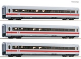 Roco 74029 3 piece set 2 Intermediate coaches ICE 1 DB AG