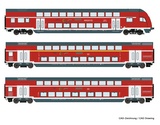 Roco 74146 3 piece set Double deck coaches 