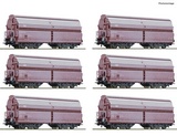 Roco 75866 12 piece display Swing roof wagons DB