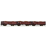 Roco 76081 3 piece set Open goods wagons DR