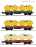 Roco 77001 3 piece set Silo wagons CSD