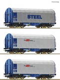 Roco 77024 3 piece set Sliding tarpaulin wagons OBB