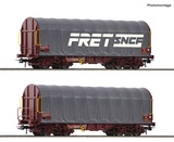 Roco 77025 2 piece set Sliding tarpaulin wagons SNCF