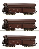 Roco 77037 3 piece set Self unloading hopper wagons PKP Cargo