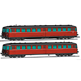 Roco 78081 Accumulator railcar class 515 with cab car DB