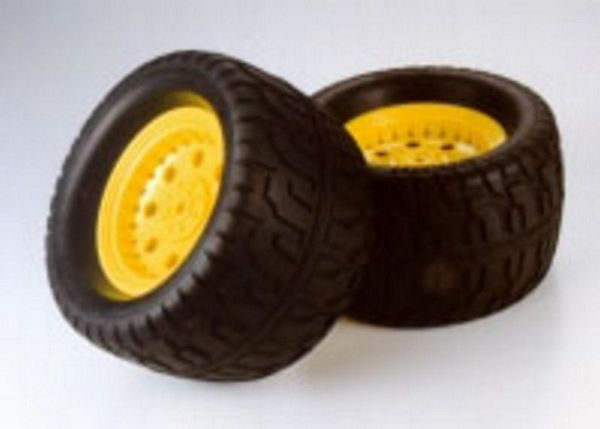 Tamiya 53562 RC GP TGM-02 Tarmac Tire-Wheel Fluorescent Yellow 1pr