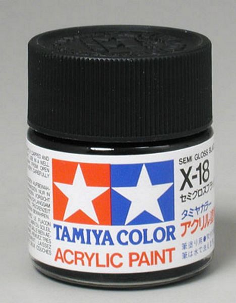 Tamiya 81018 Acrylic X-18 Semi Gloss Black