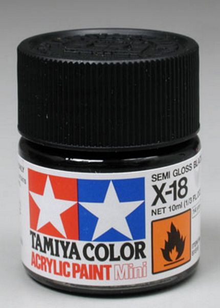 Tamiya 81518 Acrylic Mini X-18 Semi Gl Blk