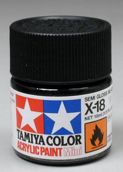 Tamiya 81518 Acrylic Mini X-18 Semi Gl Blk