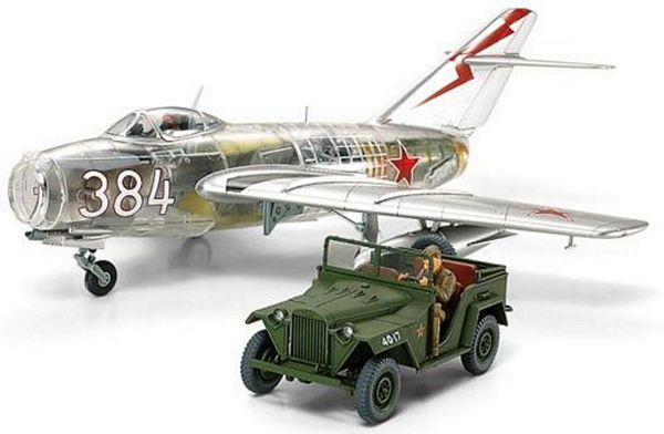 Tamiya 89729 MiG 15 Clear with GAZ-67B