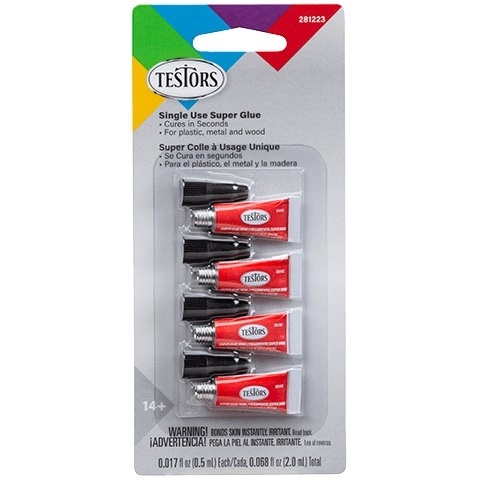 Testors 281223 Super Glue Minis Pack of 4