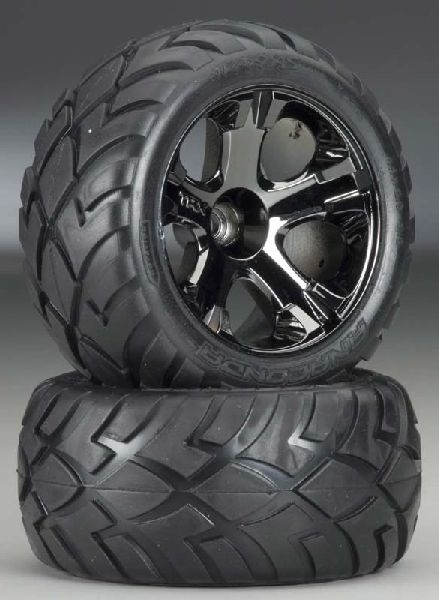 Traxxas 3777A Black All-Star Wheels Anaconda Tires Assembled