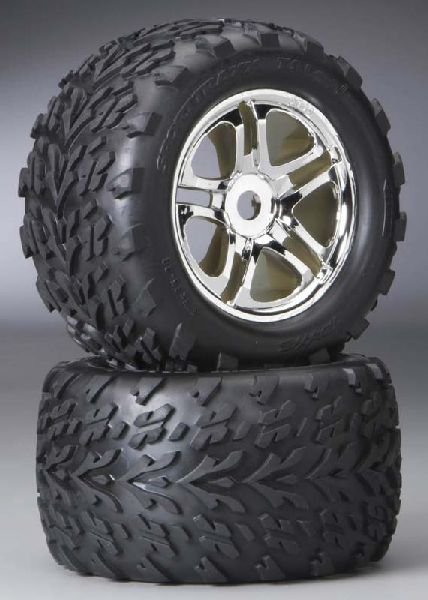 Traxxas 5174R ss 38in Chrome Wheels-Talon Tires