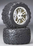 Traxxas 5174R ss 38in Chrome Wheels-Talon Tires