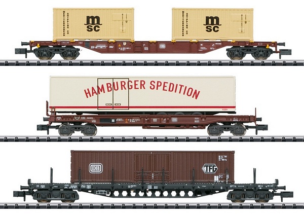 MiniTrix 18702 Container Service Freight Car Set