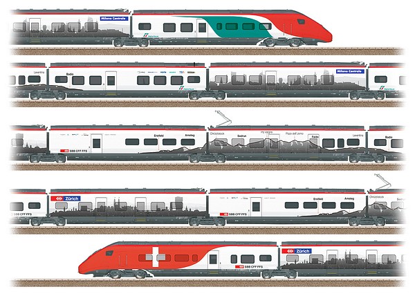 Trix 25811 Class RABe 501 SBB Giruno High-Speed Rail Car Train