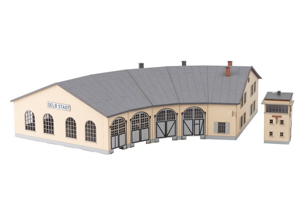 MiniTrix 66341 Selb Locomotive Roundhouse and Signal Tower Kit