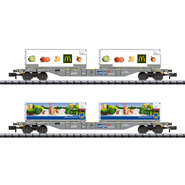 MiniTrix 15488 Foodstuffs Refrigerated Transport Container Transport Car Set