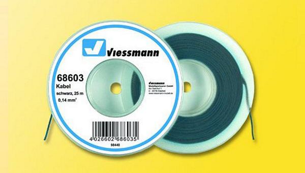 Viessmann 68603 Black Wire 0 14 mm Diameter
