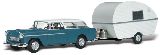 Woodland Scenics 5328 Thompsons Travelin Trailer Assembled AutoScenes Station Wagon With Camper